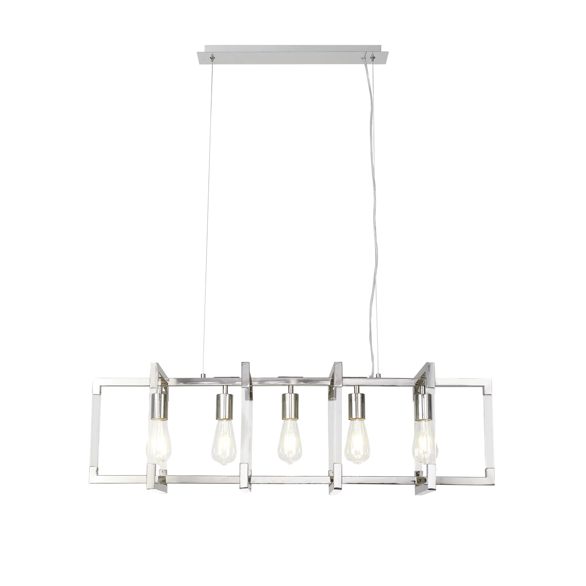 IL32785  Canto Rectangular Pendant 5 Light Polished Nickel